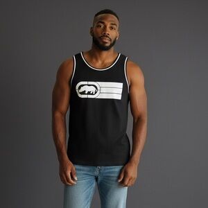 VTG Ecko Unltd Men’s Tank Top Small Basketball Jersey Black Rhino Logo